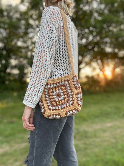 Handmade crochet tote bag pattern in cotton yarn, DYI crochet bag, summer bag crochet easy PDF download, Beginners friendly crochet pattern.