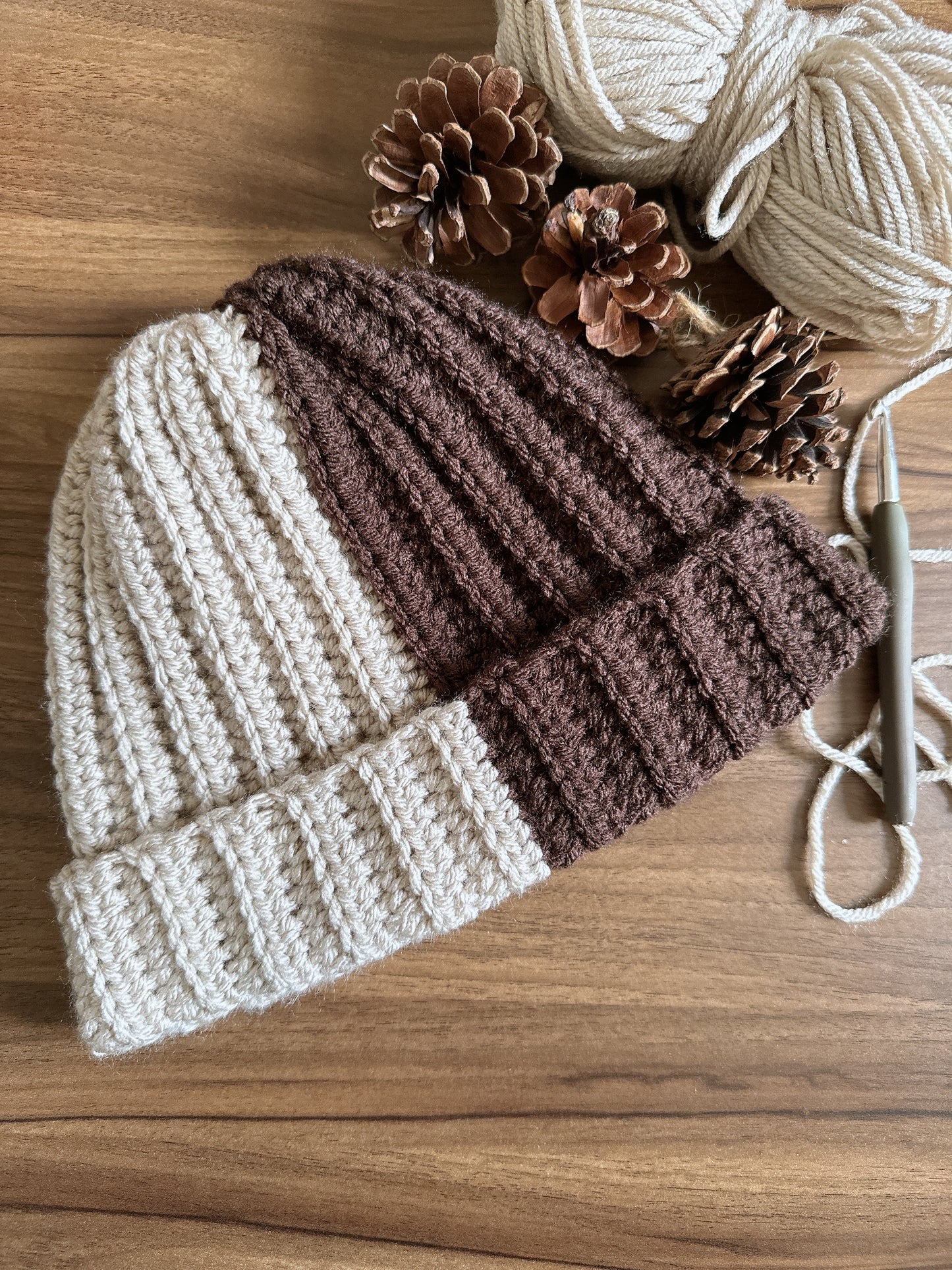 Split Colour Chunky Beanie