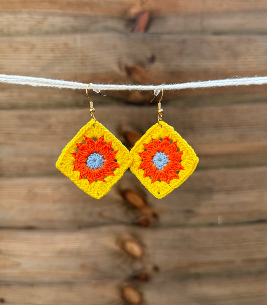 Sunflower Square Earring's